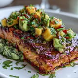Baked Salmon Mango Avocado Salsa