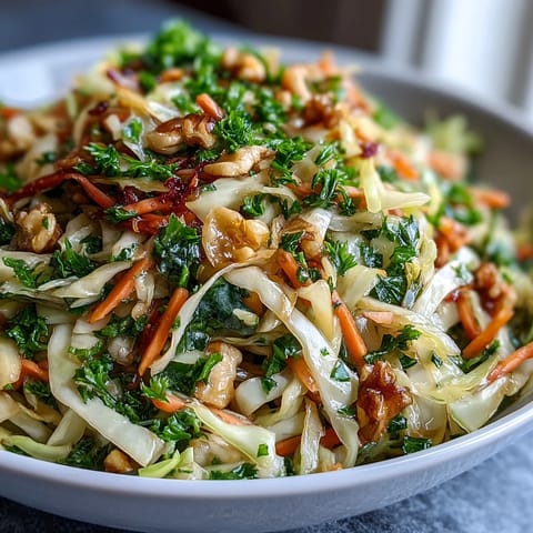 Topped with toasted walnuts and crumbled feta, this vibrant salad is served warm for a comforting side dish.  