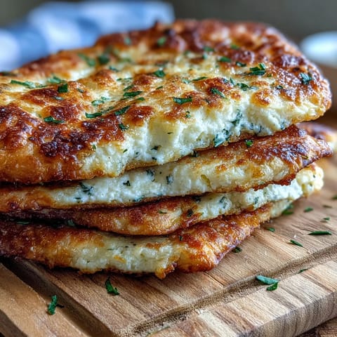 Golden-brown Fluffy Cottage Cheese Flatbread fresh off the skillet, perfect for wraps or dipping.