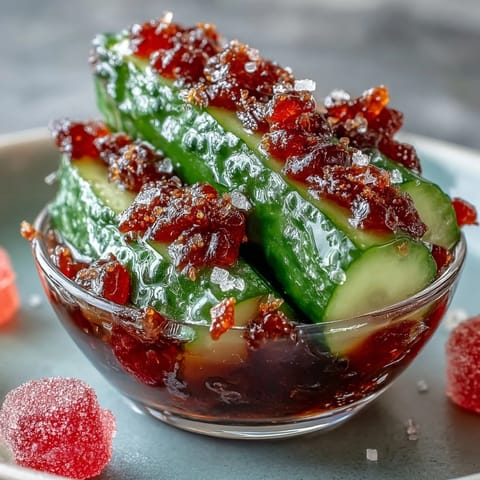 Vibrant Chamoy Pickle Kit in a Cup, a sweet and spicy viral snack.