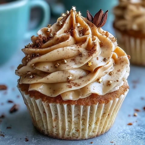 Moist vanilla Taurus Birthday Cupcakes crowned with swirl of earthy terracotta buttercream.