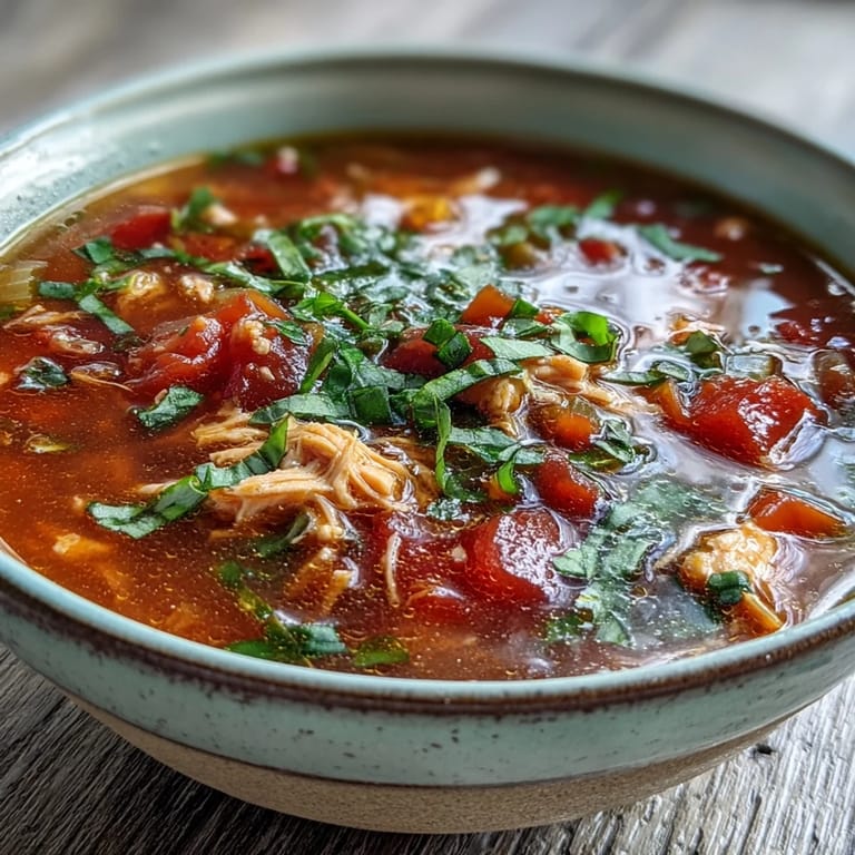 Hearty Italian-inspired Tuna and Tomato Soup features flaky tuna and tender vegetables in a rich tomato broth.