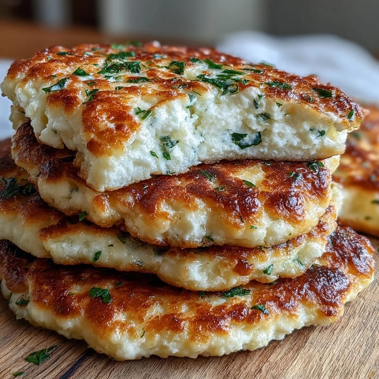 Soft, golden Fluffy Cottage Cheese Flatbread brushed with olive oil, serving as a pizza base.
