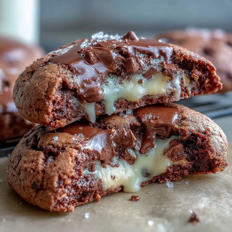 ALT text: Decadent dark chocolate cookies infused with vanilla, featuring melty chunks and a soft, gooey center.