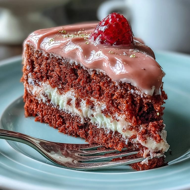 Elegant Rosé Velvet Cake, a dream for celebrations, adorned with shimmering edible gold.