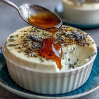 Silky honey lavender panna cotta with edible flowers, a creamy Italian dessert infused with floral notes and sweet honey.